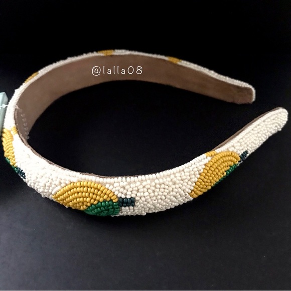 Viral Beaded Lemon Lemoncello Headband Yellow Green main image 5